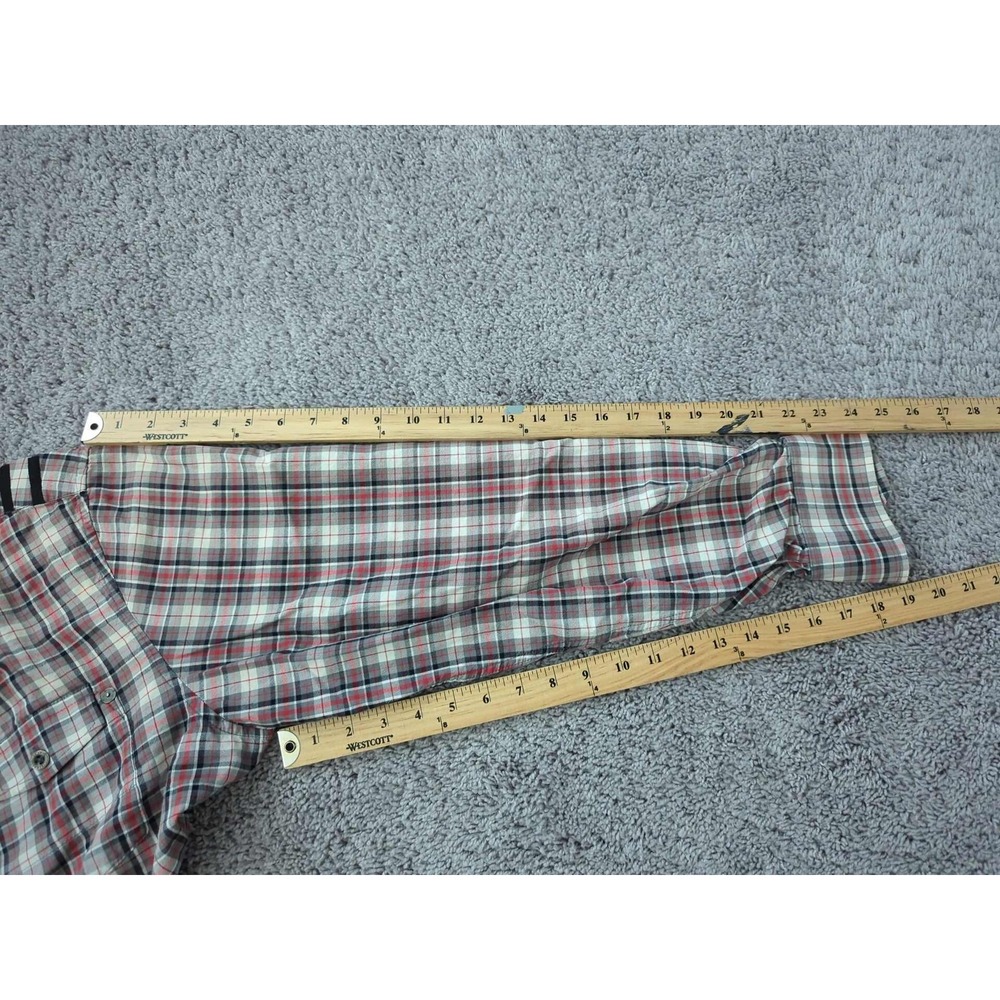 Sean John Shirt Mens XL Red Plaid Long Sleeve Button Front Tailored Fit - Picture 6 of 8